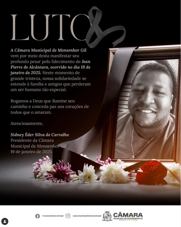 Luto e Solidariedade: Nota de Pesar pelo Falecimento de Jean Pierre de Alcântara
