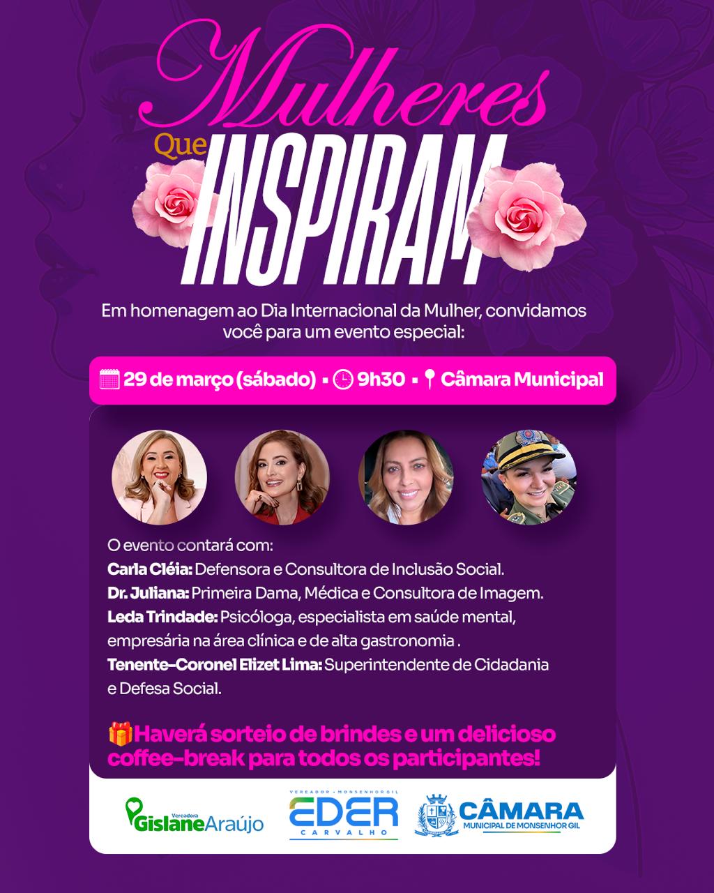 Câmara Municipal de Monsenhor Gil Promove Evento em Homenagem ao Dia Internacional da Mulher